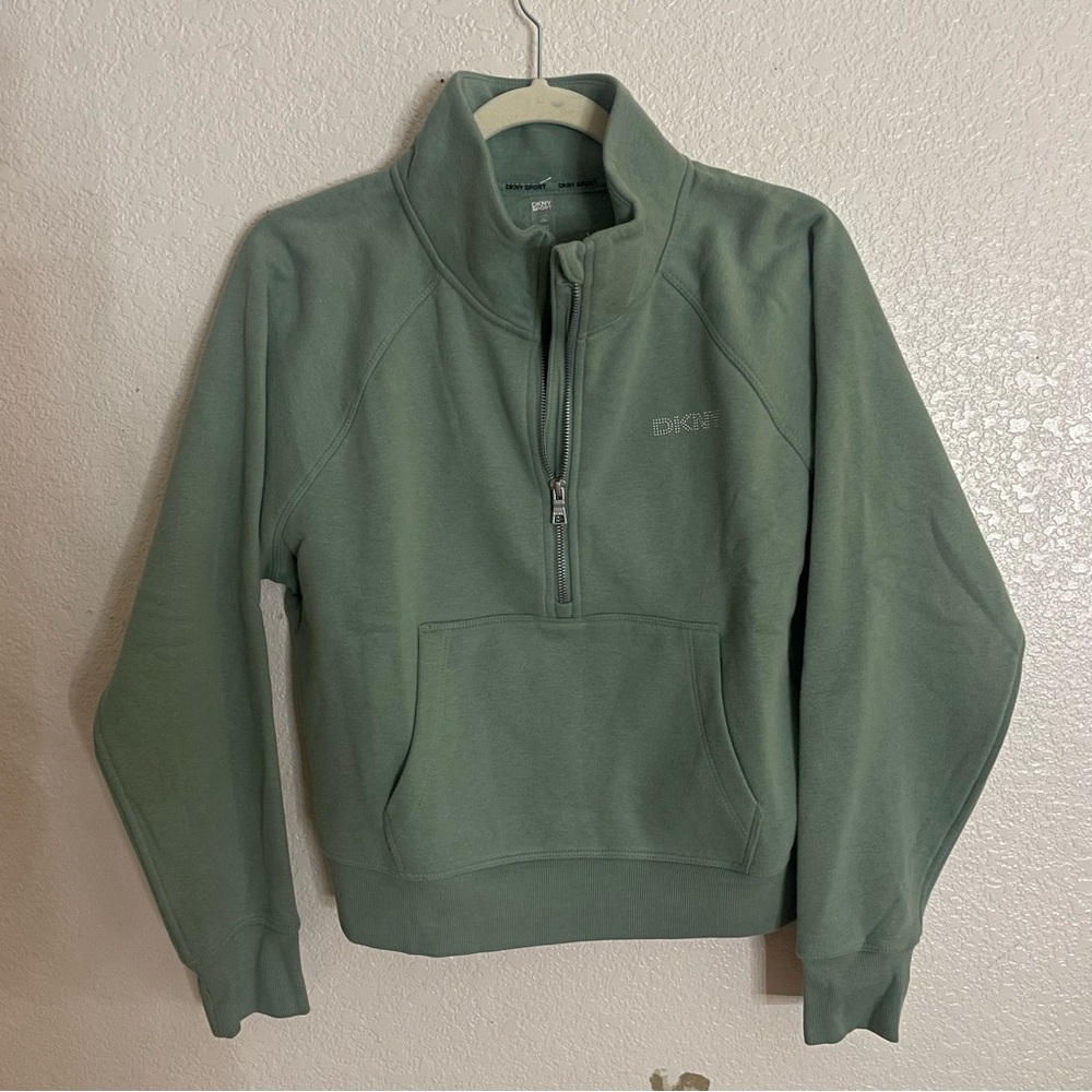 DKNY Green Pullover Sweatshirt